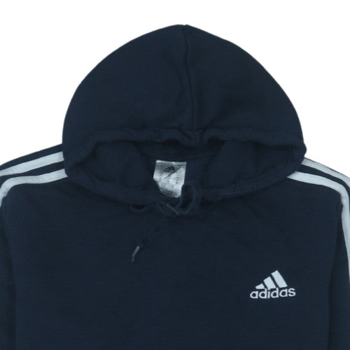 Adidas Mens Blue Pullover Hoodie M Sports Fleece Regular Fit