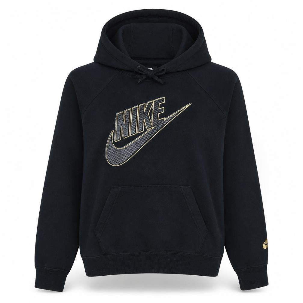 Nike Women's Black Medium Pullover Hoodie with Gold Logo