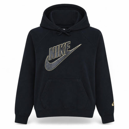 Nike Women's Black Medium Pullover Hoodie with Gold Logo