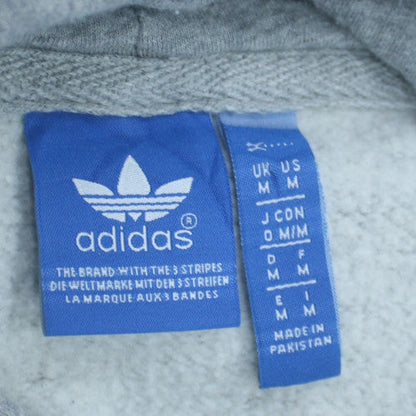 Adidas Mens Grey Hoodie M Pullover Fleece Graphic Logo Sweatshirt