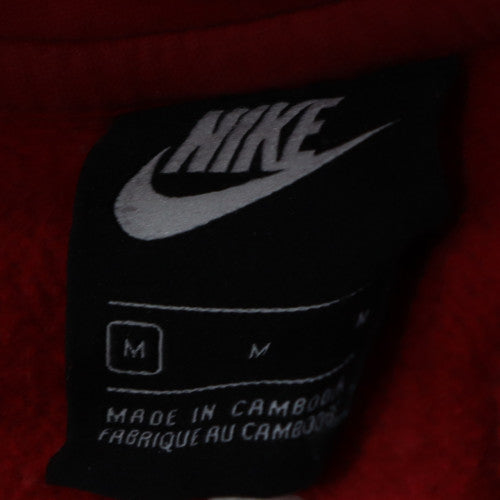 Nike Men's Red Pullover Hoodie M Classic Fleece Sweatshirt