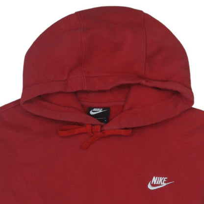 Nike Men's Red Pullover Hoodie M Classic Fleece Sweatshirt