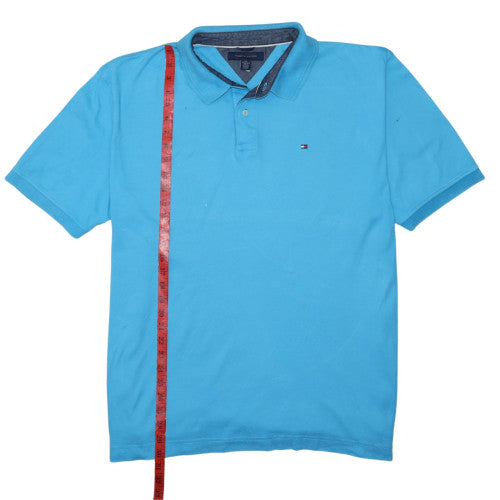 Tommy Hilfiger Men's Blue Regular Fit Cotton 2XL Polo Shirt
