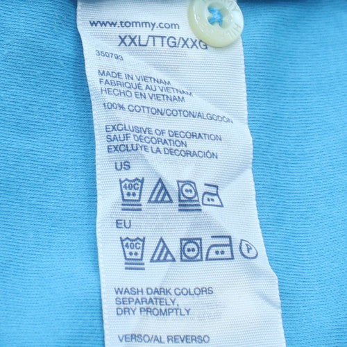 Tommy Hilfiger Men's Blue Regular Fit Cotton 2XL Polo Shirt