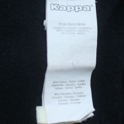 Kappa Men's Grey Black Full Zip Hoodie 2XL Logo Sports Sweatshirt