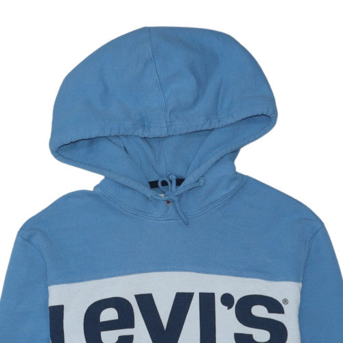 Levi's Men's Blue Pullover Hoodie S Regular Fit Logo Sweatshirt