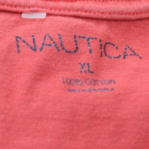 Nautica Men's Red Crew Neck Short Sleeve Graphic T-Shirt XL