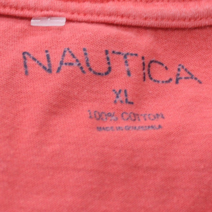 Nautica Men's Red Crew Neck Short Sleeve Graphic T-Shirt XL