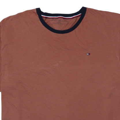 Tommy Hilfiger Men's Brown 3XL Crew Neck Cotton T-Shirt