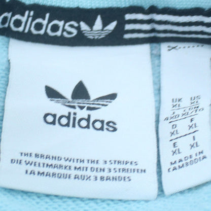 Adidas Mens Blue Colour Block Logo Sweatshirt XL Crew Neck