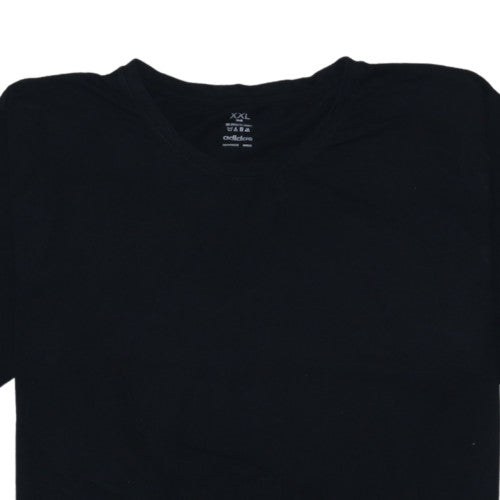 Adidas Men's Black 2XL Crew Neck Cotton Short Sleeve T-Shirt