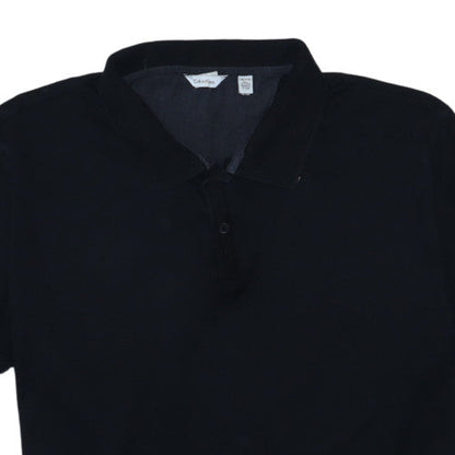 Calvin Klein Men's Black XL Regular Fit Cotton Polo Shirt
