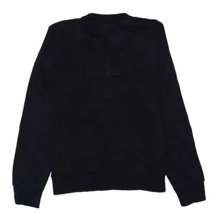 Ellesse Womens Black 1/4 Zip Pullover Sweatshirt UK 14 Logo Cotton Blend