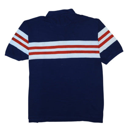 Chaps Men's Blue Striped Cotton Polo Shirt 2XLT Regular Fit