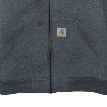 Carhartt Men's Grey Full Zip Hooded Sweatshirt XXL