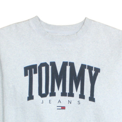 Tommy Jeans Women's Grey Cotton Blend Pullover Sweatshirt Size L