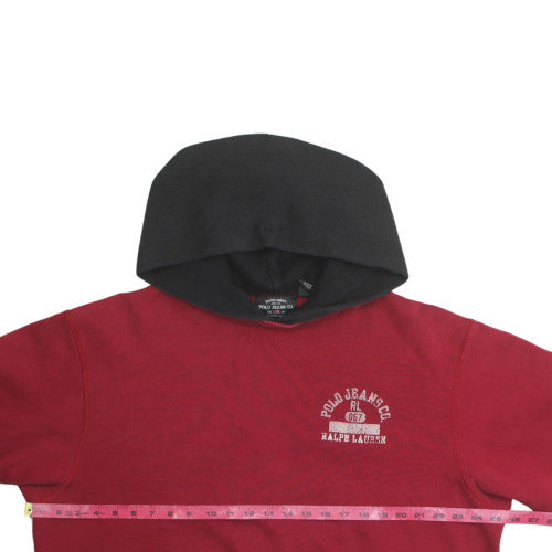 Ralph Lauren Polo Jeans Red Hoodie Men's M Pullover Fleece