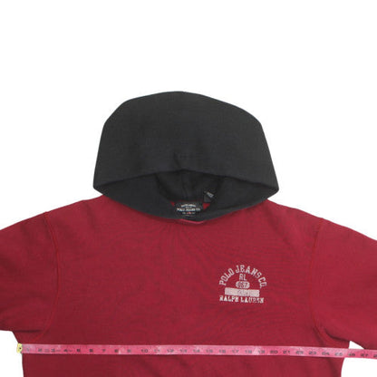 Ralph Lauren Polo Jeans Red Hoodie Men's M Pullover Fleece