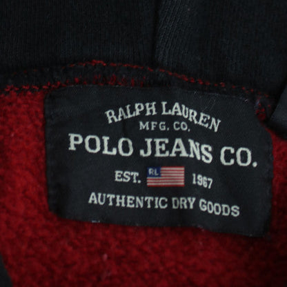 Ralph Lauren Polo Jeans Red Hoodie Men's M Pullover Fleece