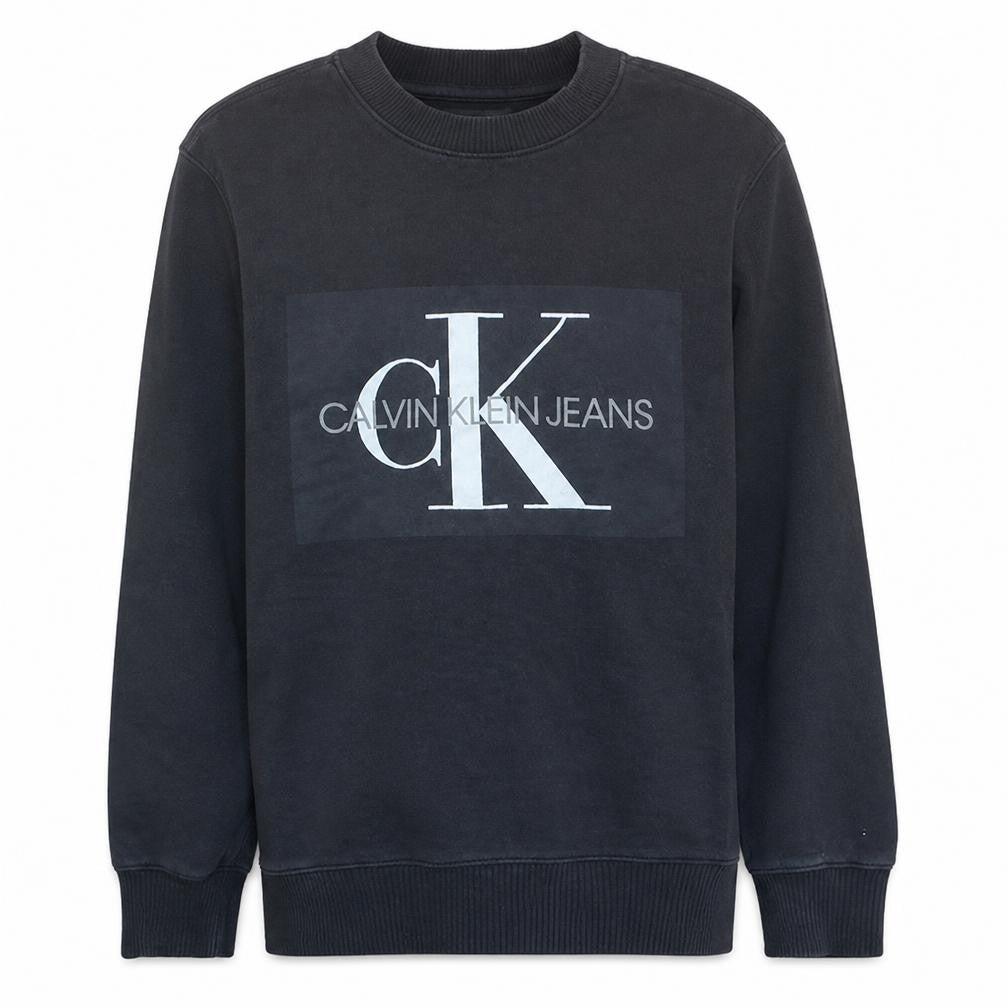 Calvin Klein Jeans Men's Black Small Pullover Logo Sweatshirt