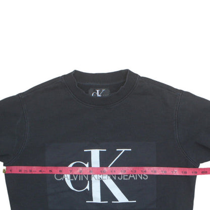 Calvin Klein Jeans Men's Black Small Pullover Logo Sweatshirt