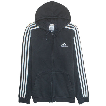 Adidas Men’s Black Full Zip Hoodie Size M Fleece Sportswear