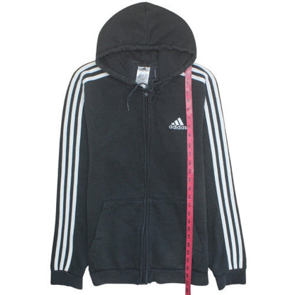 Adidas Men’s Black Full Zip Hoodie Size M Fleece Sportswear
