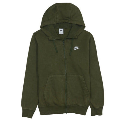 Nike Men Green Full Zip Fleece Hoodie Size S Regular Fit