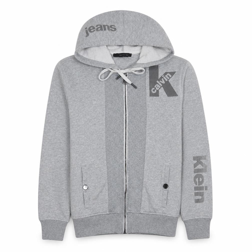 Calvin Klein Jeans Men's Grey Full Zip Hoodie Size S