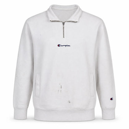 Champion Men's White XS 1/4 Zip Fleece Sweatshirt