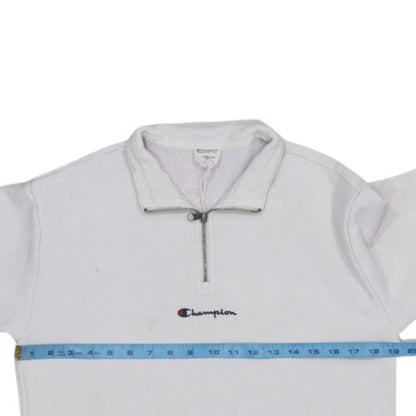 Champion Men's White XS 1/4 Zip Fleece Sweatshirt