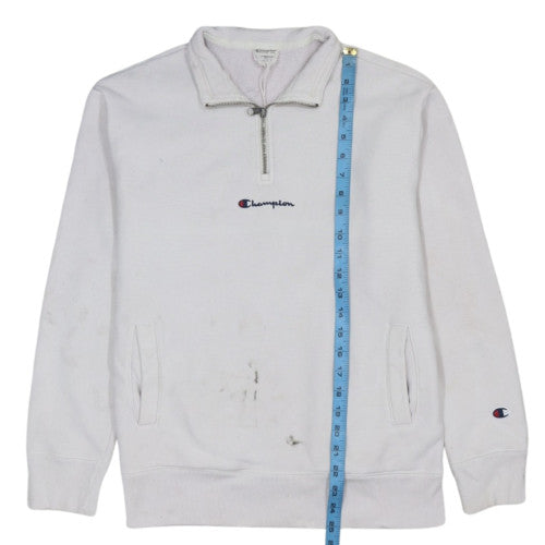 Champion Men's White XS 1/4 Zip Fleece Sweatshirt