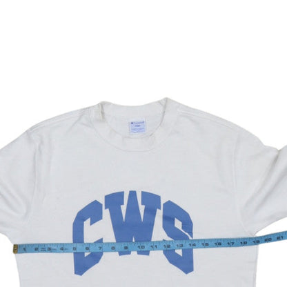 Champion Men's White Crew Neck Sweatshirt CWS Logo Size One Size