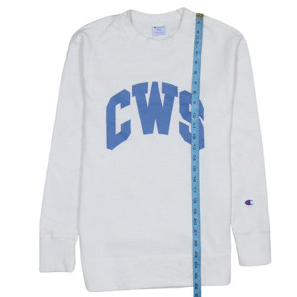 Champion Men's White Crew Neck Sweatshirt CWS Logo Size One Size