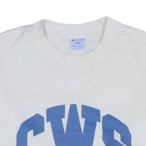 Champion Men's White Crew Neck Sweatshirt CWS Logo Size One Size