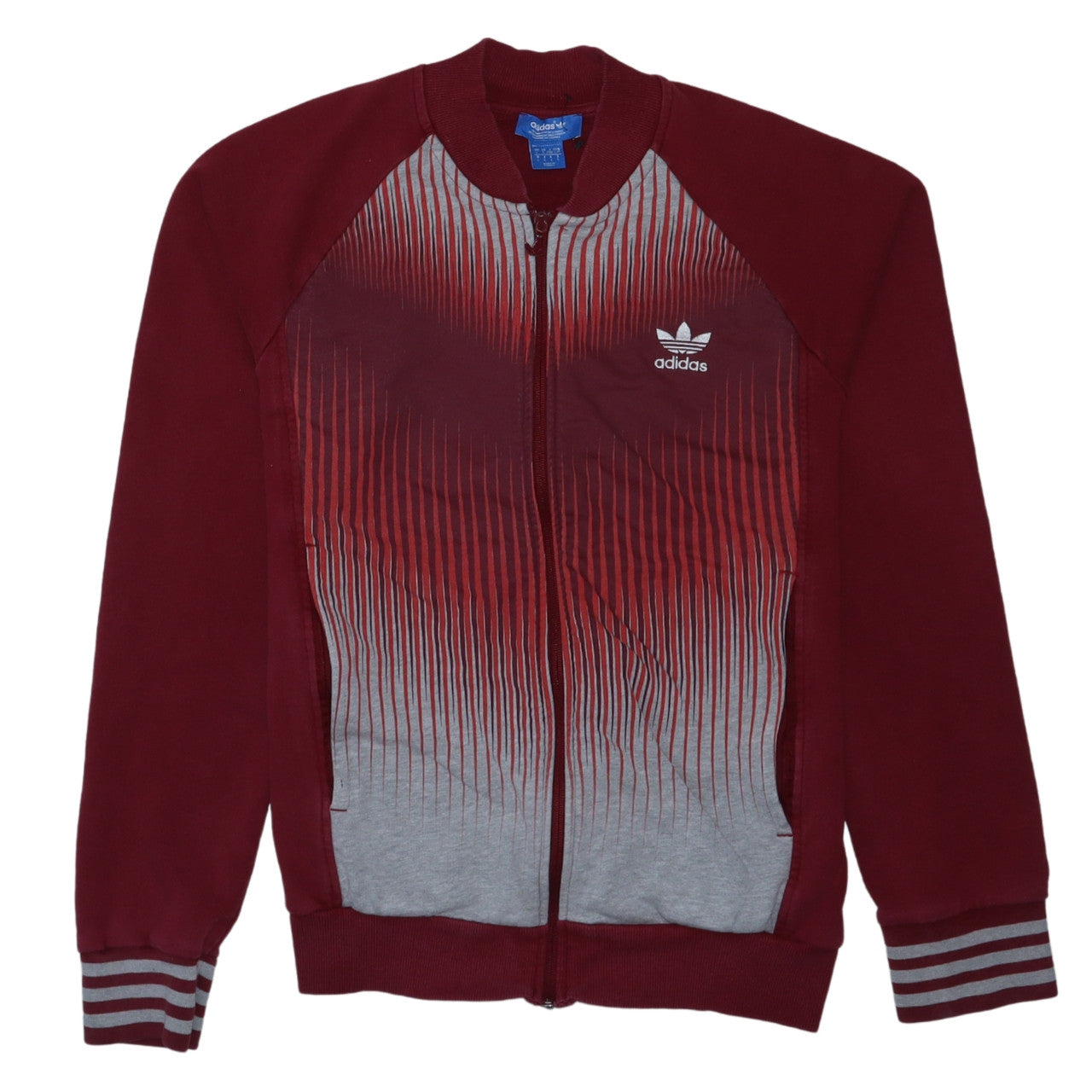 Adidas Men’s Red Full Zip Graphic Sweatshirt L Regular Fit