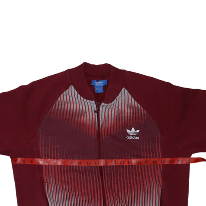 Adidas Men’s Red Full Zip Graphic Sweatshirt L Regular Fit