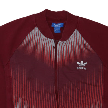 Adidas Men’s Red Full Zip Graphic Sweatshirt L Regular Fit
