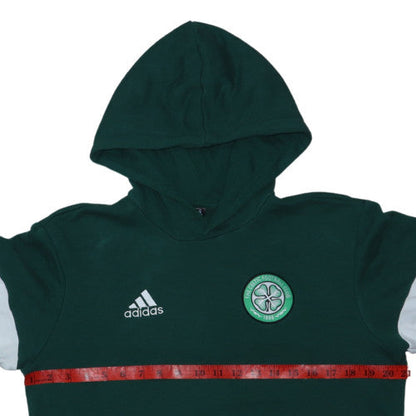 Adidas Men Green Hoodie Small Pullover Celtic Football Graphic
