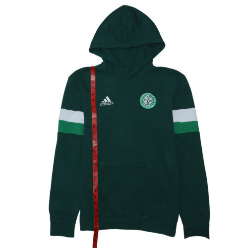 Adidas Men Green Hoodie Small Pullover Celtic Football Graphic