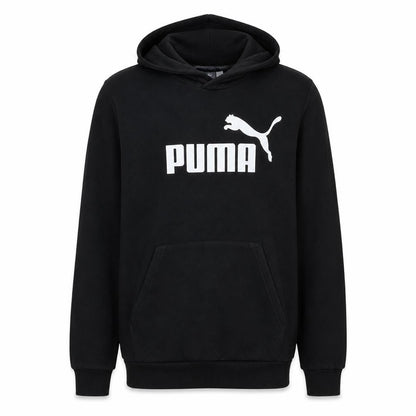 Puma Men's Black Pullover Hoodie Medium Logo Fleece Sweatshirt