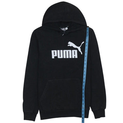 Puma Men's Black Pullover Hoodie Medium Logo Fleece Sweatshirt
