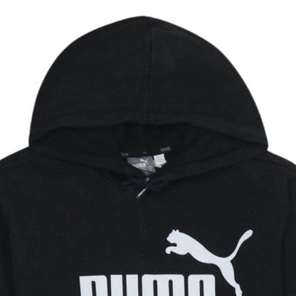 Puma Men's Black Pullover Hoodie Medium Logo Fleece Sweatshirt