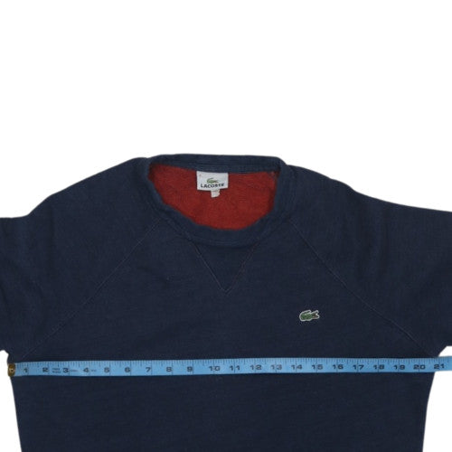 Lacoste Men's Blue Crew Neck Cotton Pullover Sweatshirt M