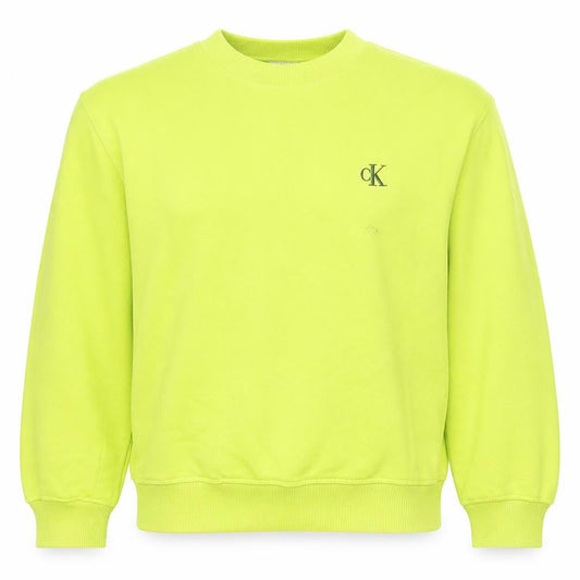 Calvin Klein Jeans Womens Yellow Sweatshirt Size L Logo Crew Neck