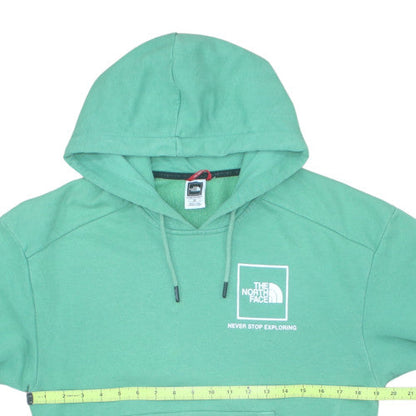 The North Face Womens Green Pullover Hoodie Small Cotton Blend