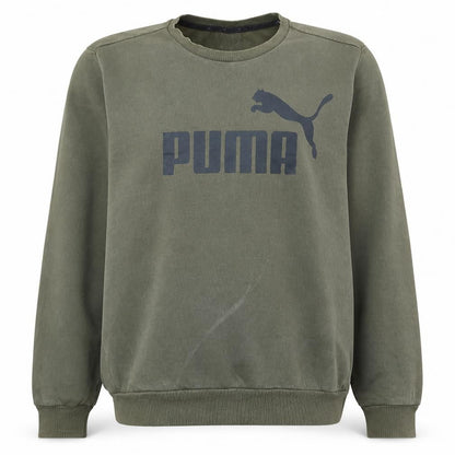 Puma Men’s Green XL Crew Neck Pullover Logo Sweatshirt