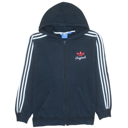 Adidas Originals Mens Black Full Zip Hoodie Size M Zip Logo Hooded