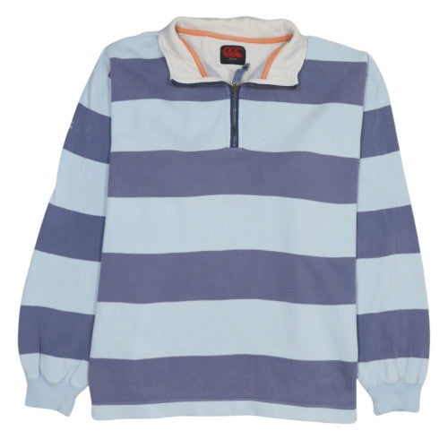 Canterbury Men's Blue XL 1/2 Zip Striped Rugby Sweatshirt