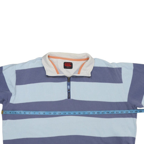 Canterbury Men's Blue XL 1/2 Zip Striped Rugby Sweatshirt